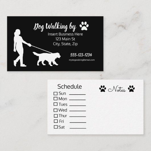 Dog Walking Visitekaartjes (Voorkant / Achterkant)
