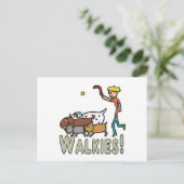 Dog Walking Walkies Briefkaart (Staand voorkant)