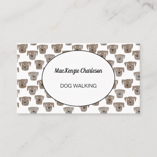 Dog Walking Waterverf Visitekaartje (Voorkant)