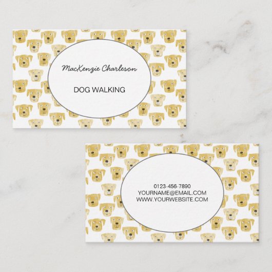 Dog Walking Waterverf Visitekaartje (Voorkant / Achterkant)