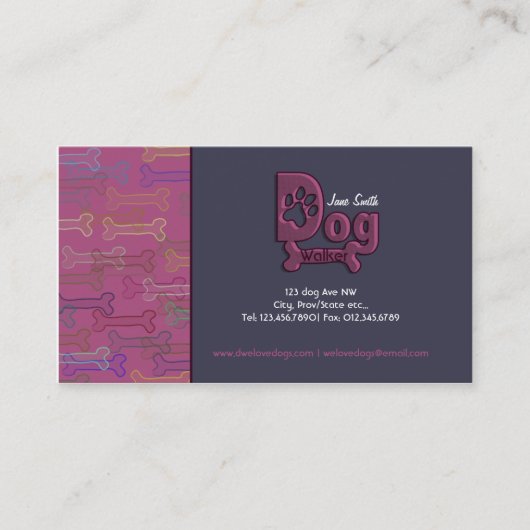 Dog wandelend aangepast visitekaartje (Voorkant)