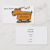 Dog wandelende visitekaartje cartoon dog (Voorkant / Achterkant)