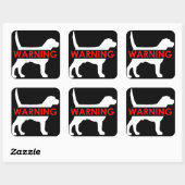 DOG WARNING SQUARE STICKER (Vel)