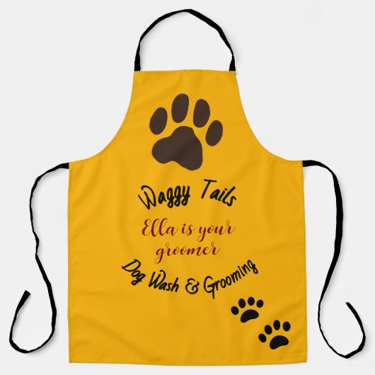 Dog Wash & Groomer Gepersonaliseerd Schort (Voorkant)