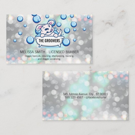 Dog Wash | Schoonmaakstof | Zeepbellen Visitekaartje (Voorkant / Achterkant)