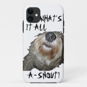 Dog "WAT IS HET ALLEMAAL A-SNOUT?" iPhone 5 Hoesje
