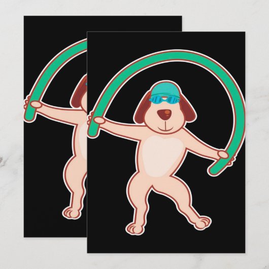 Dog Water Aerobics | Funny Gift Feestdagenkaart (Voorkant / Achterkant)