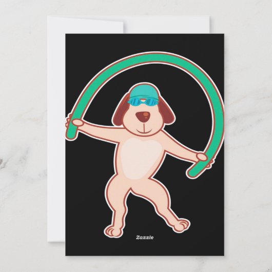 Dog Water Aerobics | Funny Gift Feestdagenkaart (Achterkant)