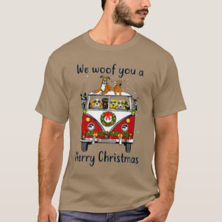 Dog we willen jullie een prettig kerstfeest geven t-shirt