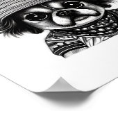 dog wearing hat original color poster (Hoek)