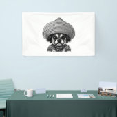 dog wearing hat original color spandoek (Beurs)