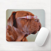 Dog Wearing Pink Eyeglasses Muismat (Met muis)