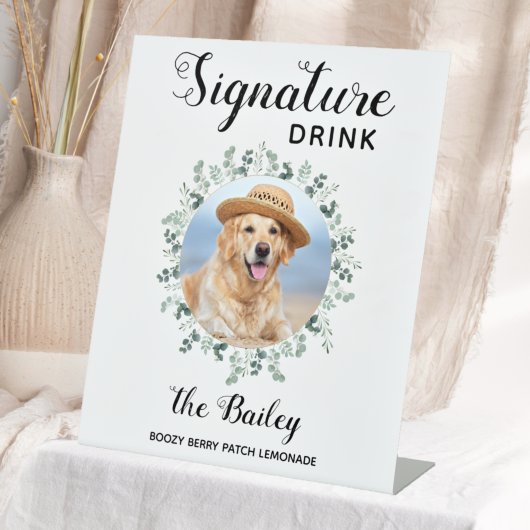 Dog Wedding Bar Pet Signature Drinken Aangepaste f Reclamebord Met Voetstuk