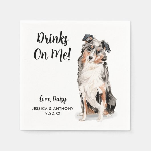 Dog Wedding Cocktail Napkins Servet (Voorkant)