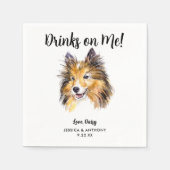 Dog Wedding Cocktail Napkins Servet (Voorkant)