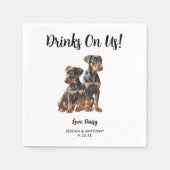 Dog Wedding Cocktail Napkins Servet (Voorkant)