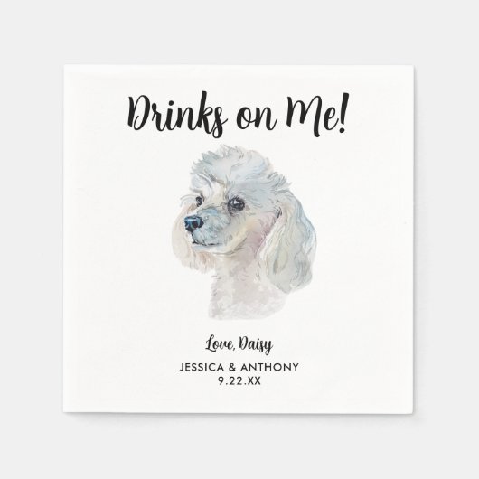 Dog Wedding Cocktail Napkins Servet (Voorkant)