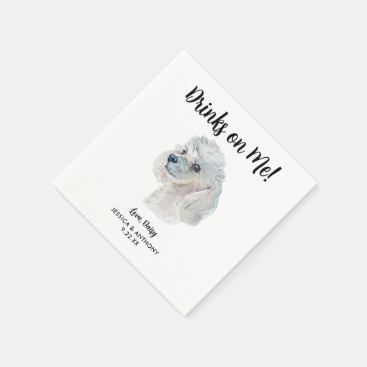Dog Wedding Cocktail Napkins Servet (Hoek)