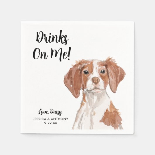 Dog Wedding Cocktail Napkins Servet (Voorkant)