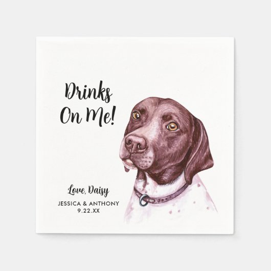 Dog Wedding Cocktail Napkins Servet (Voorkant)