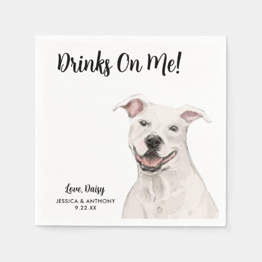 Dog Wedding Cocktail Napkins Servet (Voorkant)