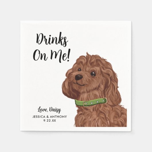 Dog Wedding Cocktail Napkins Servet (Voorkant)