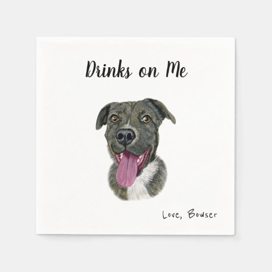 Dog Wedding Cocktail Napkins Servet (Voorkant)
