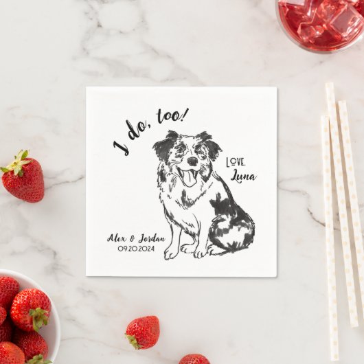 Dog Wedding Cocktail Napkins Servet (Insitu)