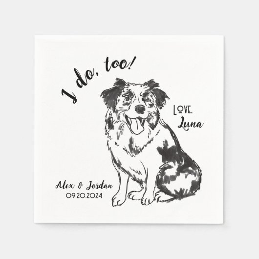 Dog Wedding Cocktail Napkins Servet (Voorkant)