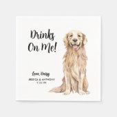 Dog Wedding Cocktail Napkins Servet (Voorkant)