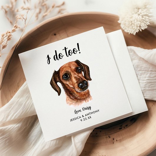 Dog Wedding Cocktail Napkins Servet