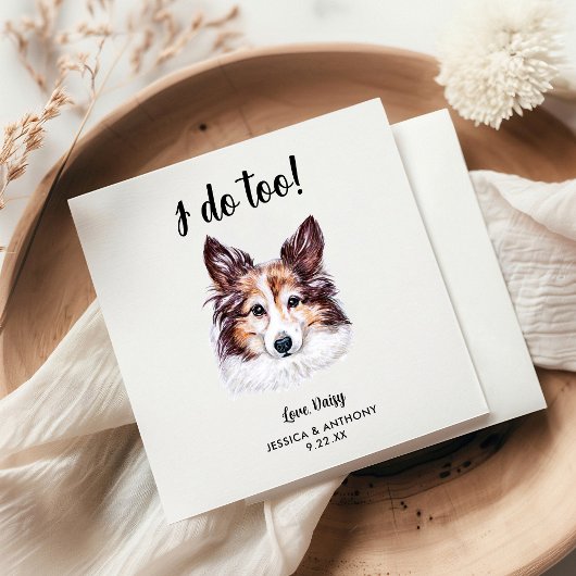 Dog Wedding Cocktail Napkins Servet