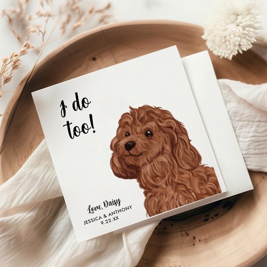 Dog Wedding Cocktail Napkins Servet