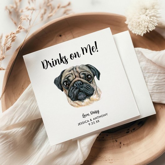 Dog Wedding Cocktail Napkins Servet