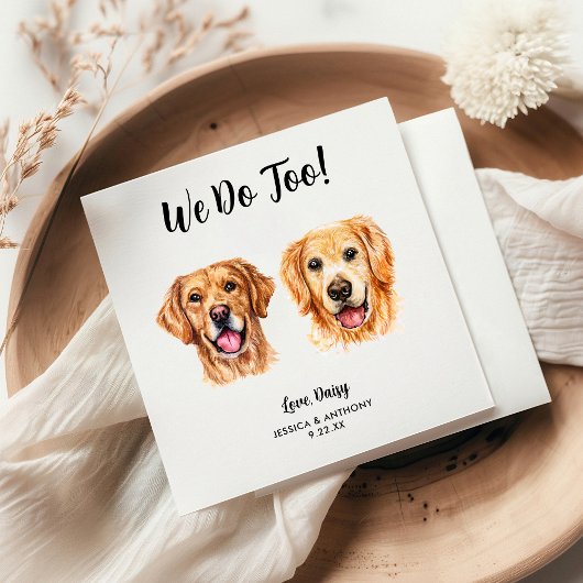Dog Wedding Cocktail Napkins Servet