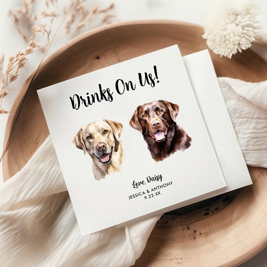 Dog Wedding Cocktail Napkins Servet
