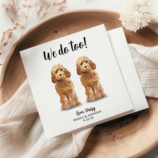 Dog Wedding Cocktail Napkins Servet