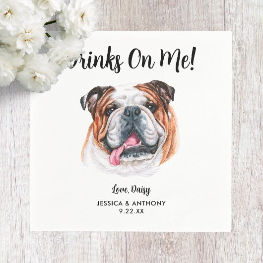 Dog Wedding Cocktail Napkins Servet
