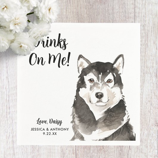 Dog Wedding Cocktail Napkins Servet