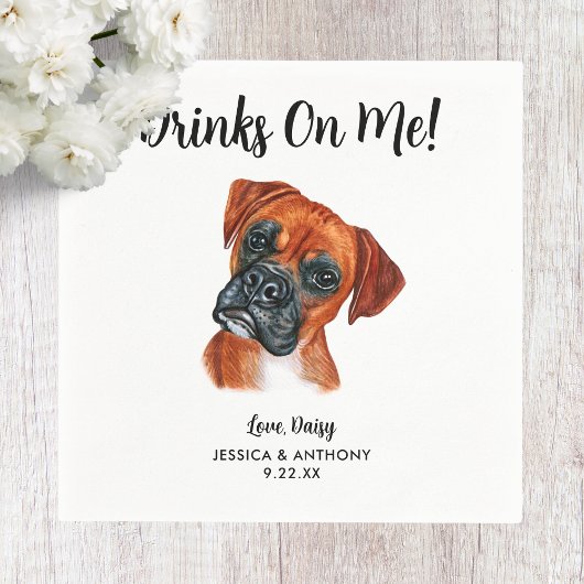 Dog Wedding Cocktail Napkins Servet