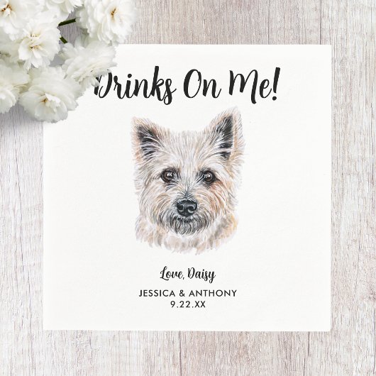 Dog Wedding Cocktail Napkins Servet