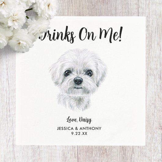 Dog Wedding Cocktail Napkins Servet