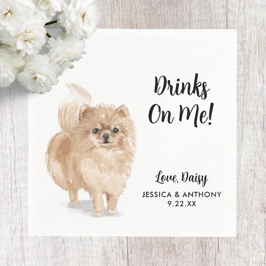 Dog Wedding Cocktail Napkins Servet