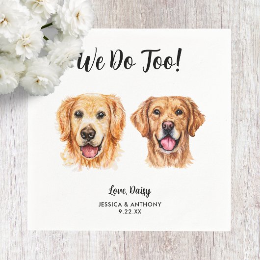 Dog Wedding Cocktail Napkins Servet