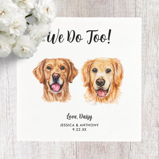 Dog Wedding Cocktail Napkins Servet
