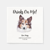 Dog Wedding Cocktail Napkins Servet (Voorkant)
