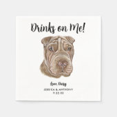 Dog Wedding Cocktail Napkins Servet (Voorkant)