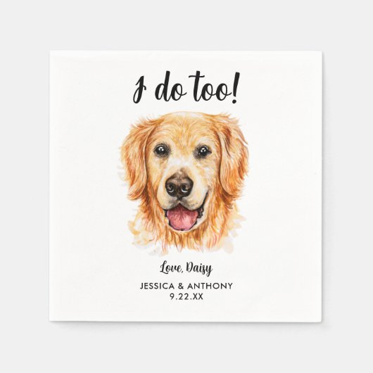 Dog Wedding Cocktail Napkins Servet (Voorkant)