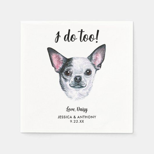 Dog Wedding Cocktail Napkins Servet (Voorkant)