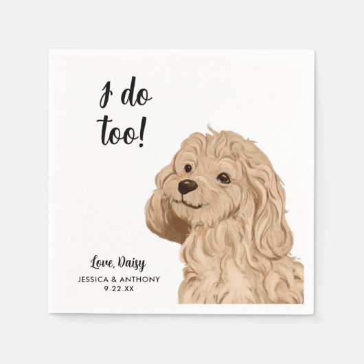 Dog Wedding Cocktail Napkins Servet (Voorkant)